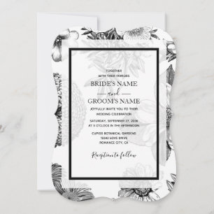 Rustic Vintage Flowers Wedding Invitations