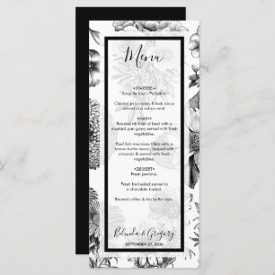 Rustic Vintage Flowers Wedding Menu
