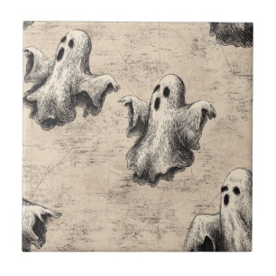 Rustic Vintage Ghost Pattern Tile