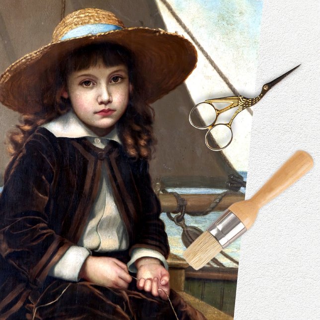 Rustic Vintage Girl Boat Ocean Decoupage Tissue Paper (Creator Uploaded)