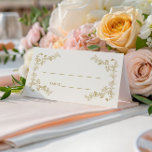 Rustic Vintage Gold Floral Frame Wedding  Place Card<br><div class="desc">Elegant rustic ornamental floral line art wedding place card with an antique gold coloured vintage botanical frame design.</div>