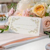 Rustic Vintage Gold Floral Frame Wedding 