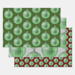 Rustic Vintage Green Ornament Wrap Craft Paper