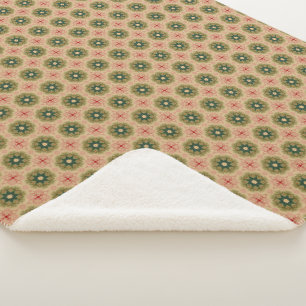 Rustic Vintage Green Red Holiday  Sherpa Blanket