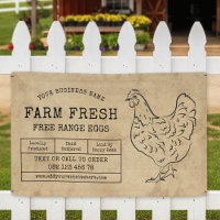 Rustic Vintage Hen Farm Fresh Eggs Marketing