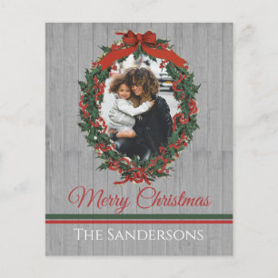 Rustic Vintage Holiday Photo Wreath Christmas
