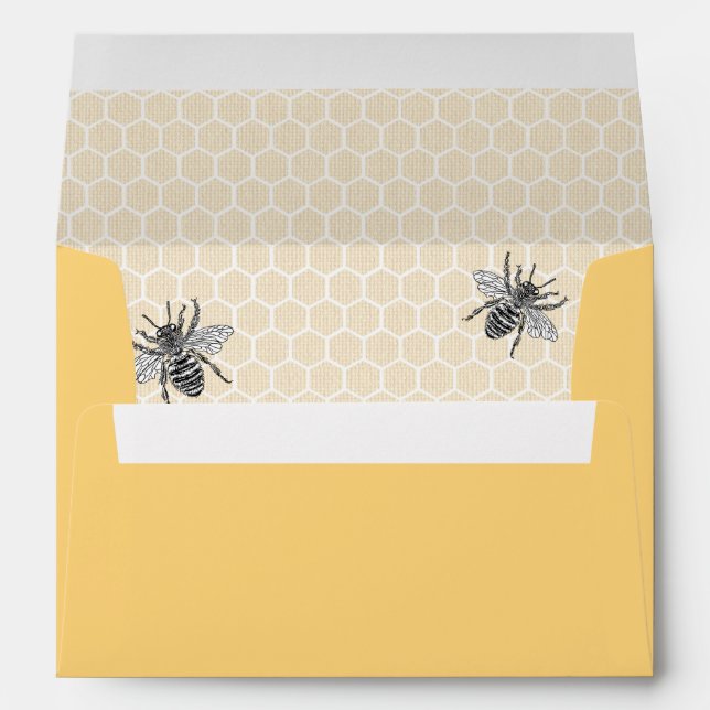 Rustic Vintage Honeycomb Bumble Bee Envelopes (Back (Bottom))