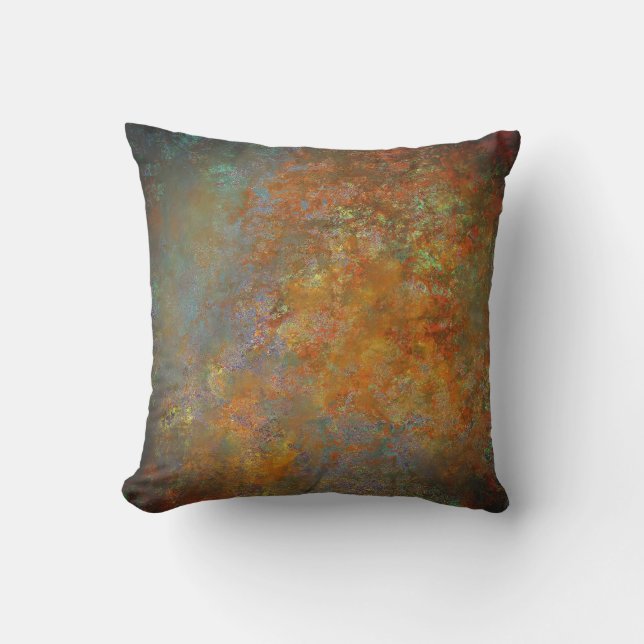 Rustic Vintage Industrial Rusty Art Cushion (Front)