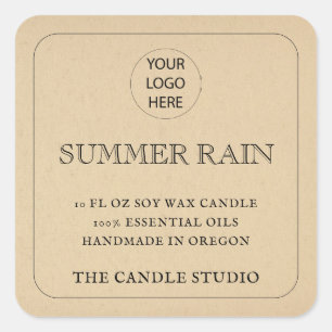Rustic Vintage Kraft Paper Logo Candle Label
