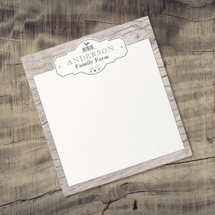 Rustic Vintage Label Border Family Farm Notepad