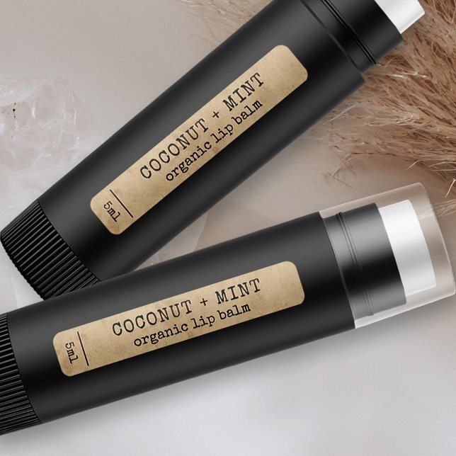 Rustic Vintage Lipstick Lip Gloss Tube Waterproof (Vintage brown paper effect product labels for lip balm, lipstick, lip gloss and more!)