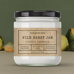 Rustic Vintage Logo Jam Jar Wrap Around Label
