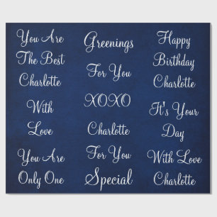 Rustic Vintage Marine White Velvet Personalised Wrapping Paper