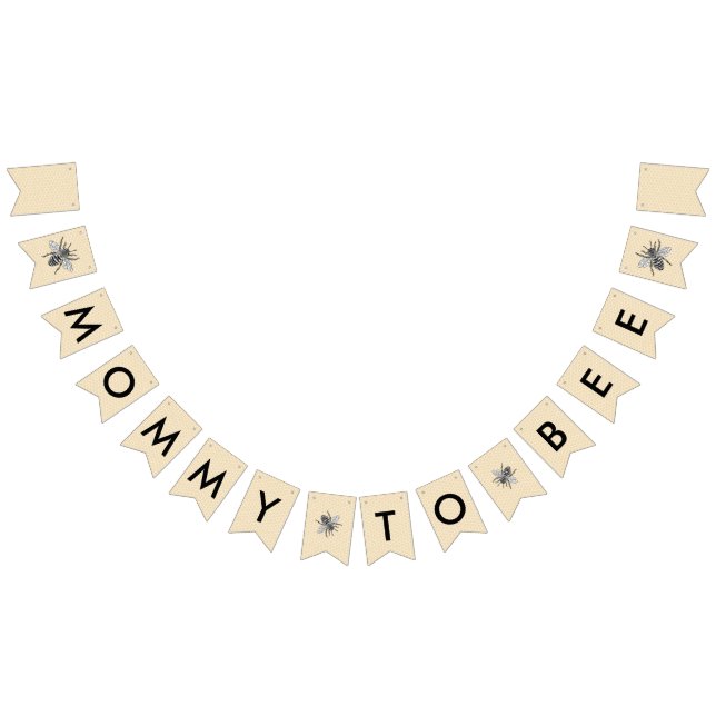 Rustic Vintage Mummy to Bee Baby Shower Bunting (All)