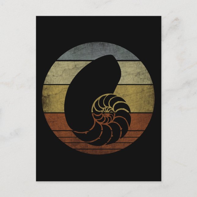 RUSTIC VINTAGE NAUTILUS POSTCARD (Front)