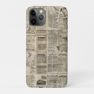 Rustic Vintage Newspaper Patchwork Collage Case-Mate iPhone Case