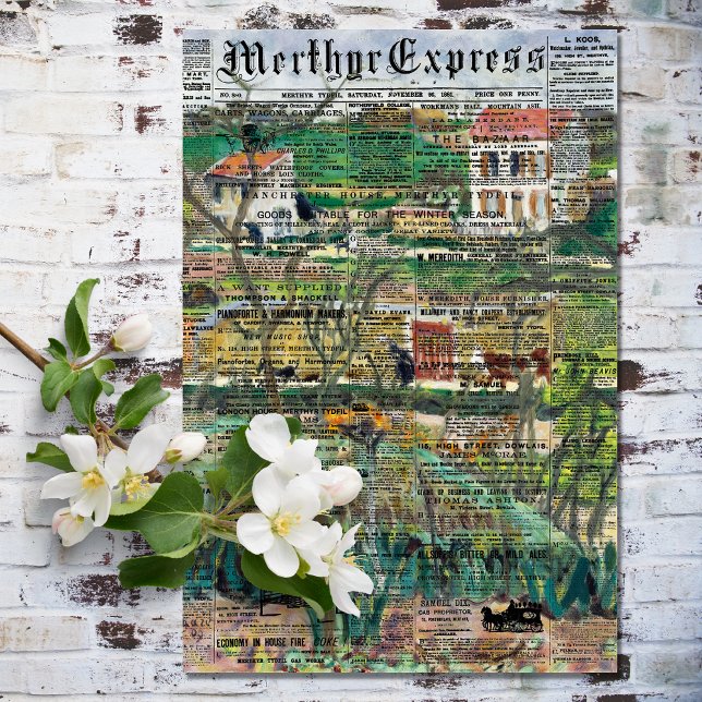 Rustic Vintage Newspaper Texture Decoupage  Tissue Paper (Creator Uploaded)