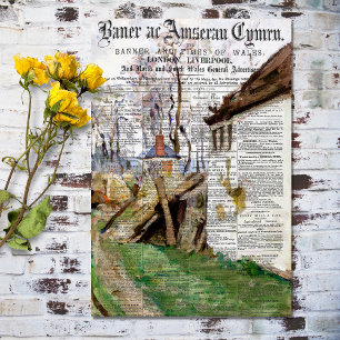 Rustic Vintage Newspaper Texture Decoupage Tissue Paper