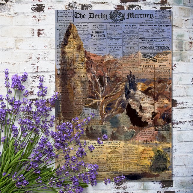 Rustic Vintage Newspaper Texture Decoupage Tissue Paper (Creator Uploaded)