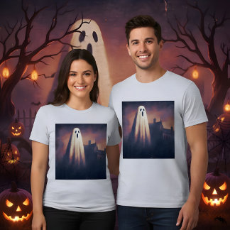 Rustic Vintage Old Halloween Ghost Painting Design Tri-Blend Shirt