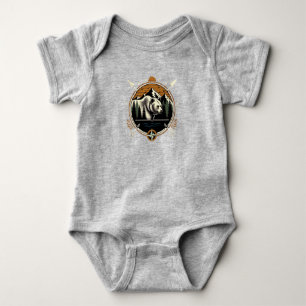 Rustic, vintage outdoorsman bear mountain baby bodysuit
