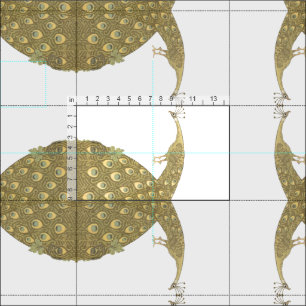 Rustic Vintage Peacock Pattern Fabric