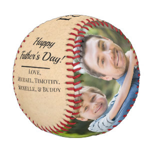 Rustic Vintage Photo Father's Day Baseball