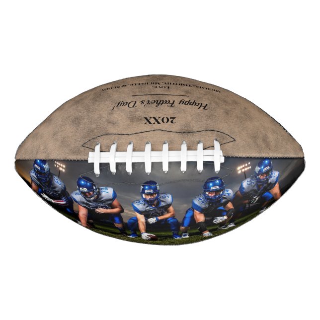 Rustic Vintage Photo Father's Day Football (Front)