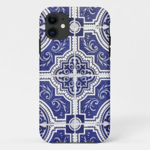 Rustic Vintage Portuguese Tiles Pattern - Azulejo Case-Mate iPhone Case
