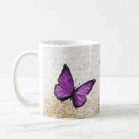 Rustic Vintage Purple Gold Butterfly