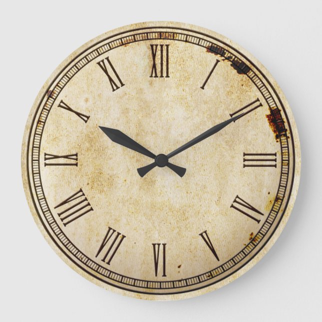 Rustic Vintage Roman Numeral Clock Face (Front)