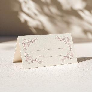 Rustic Vintage Rose Floral Frame Wedding Place Card