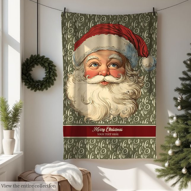 Rustic Vintage Santa Christmas Throw Blanket Gift (Rustic Vintage Santa Christmas Throw Blanket Gift)