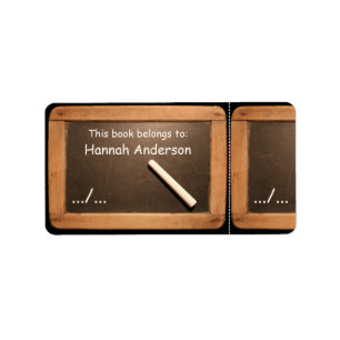 Rustic Vintage School Slate Book Label
