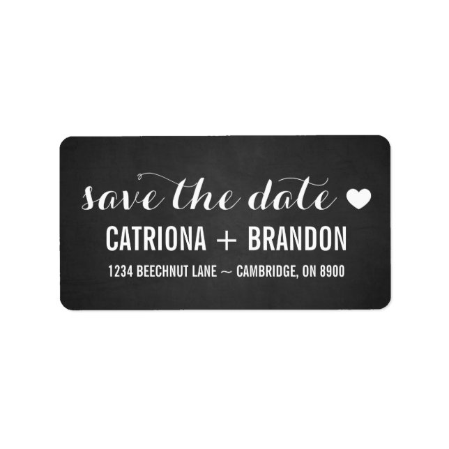 Rustic Vintage Script Save the Date Address Label (Front)