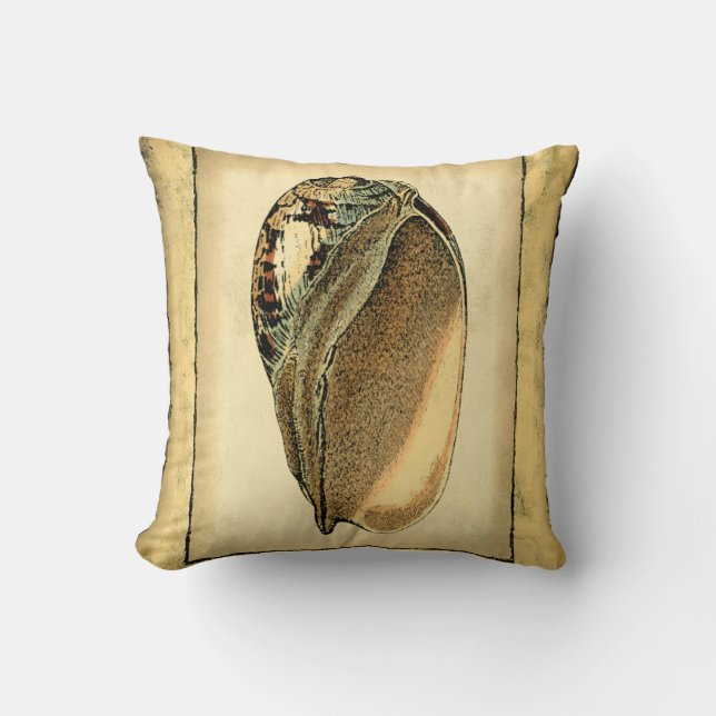 Rustic Vintage Seashell Cushion (Front)