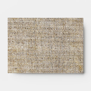 Rustic vintage stamps burlap country Wedding Envelopes