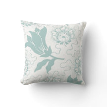 Rustic Vintage Teal White Farmhouse Style Floral