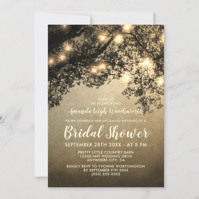 Rustic Vintage Tree Bridal Shower Invitations (Front)
