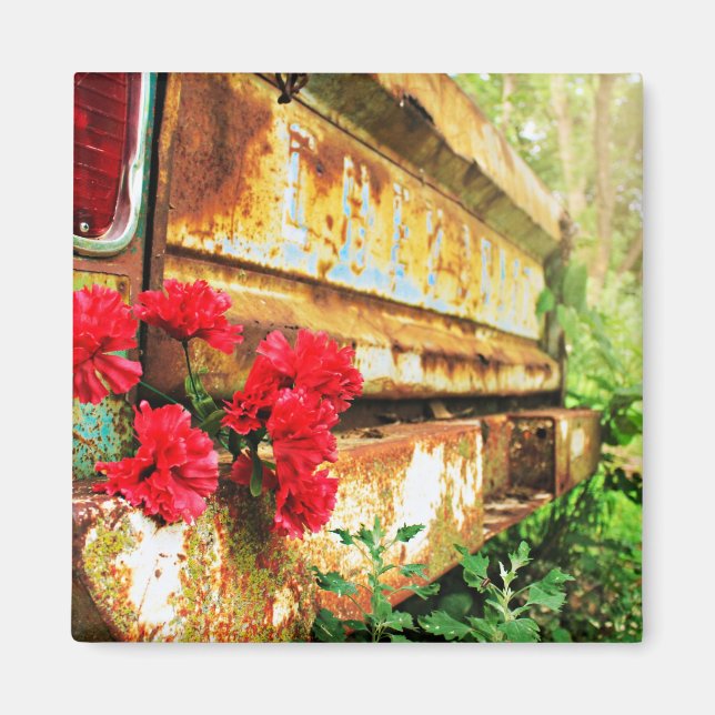 Rustic Vintage Truck Magnet (Front)