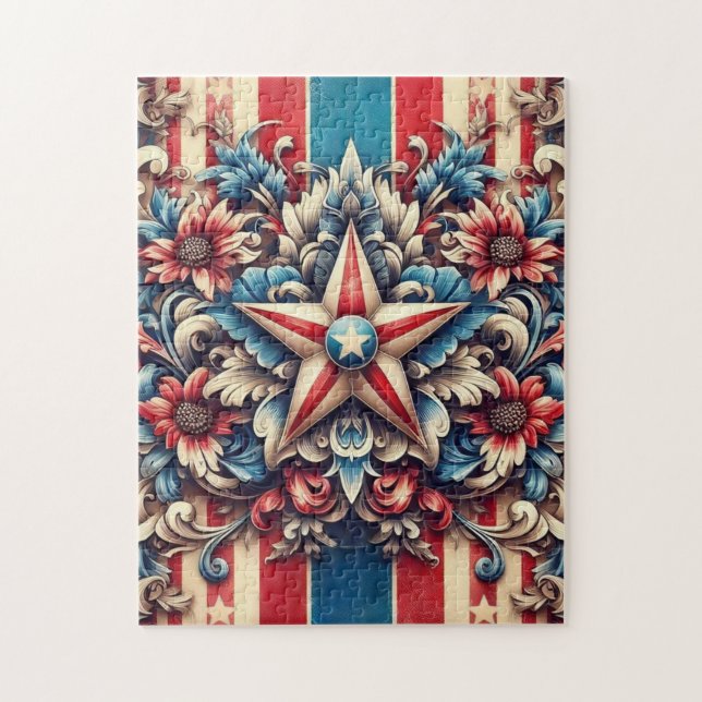 rustic/vintage USA/patriotic Jigsaw Puzzle (Vertical)