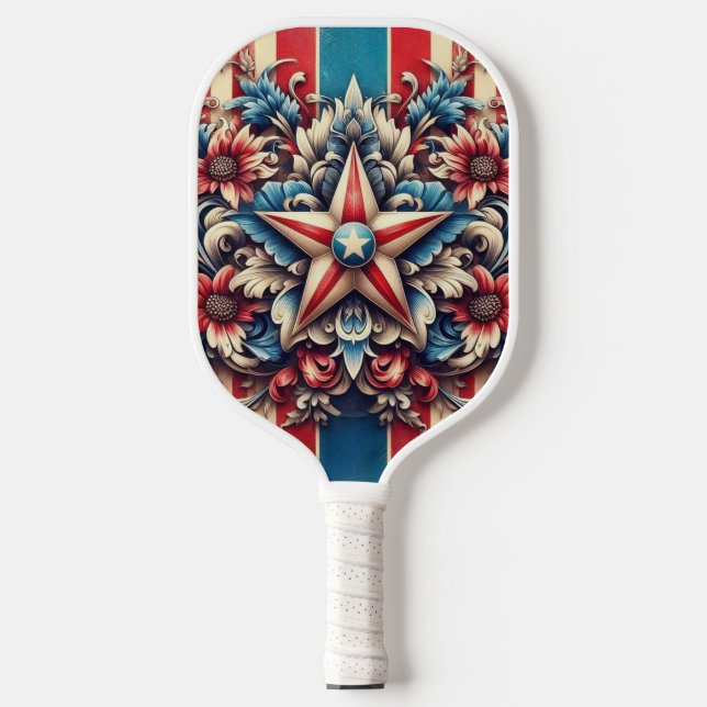 rustic/vintage USA/patriotic Pickleball Paddle (Front)