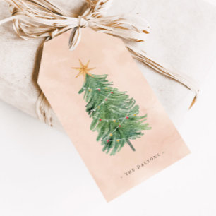 Rustic Vintage Watercolor Christmas Holiday   Gift Tags
