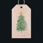 Rustic Vintage Watercolor Christmas Holiday | Gift Tags<br><div class="desc">Add your personal flair to those Christmas gifts with our rustic,  fun and colourful holiday gift tags,  featuring a watercolor Christmas tree on a stained watercolor background with an area to add your own family name personalisation.</div>