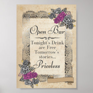 Rustic Vintage Wedding Bar Sign