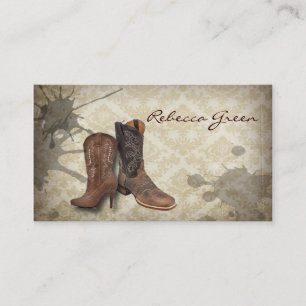 rustic vintage western country fashion cowboy business card