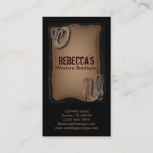 rustic vintage western country fashion cowboy business card