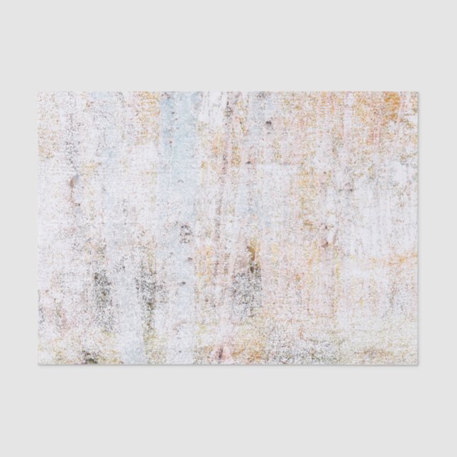 Rustic Vintage White Beige Distressed Texture Tissue Paper (Front)