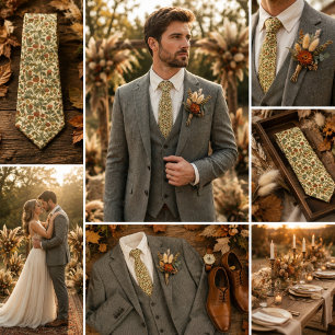 Rustic Vintage Wildflower Vine Tie