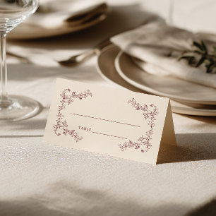 Rustic Vintage Wine Floral Frame Wedding Place Card